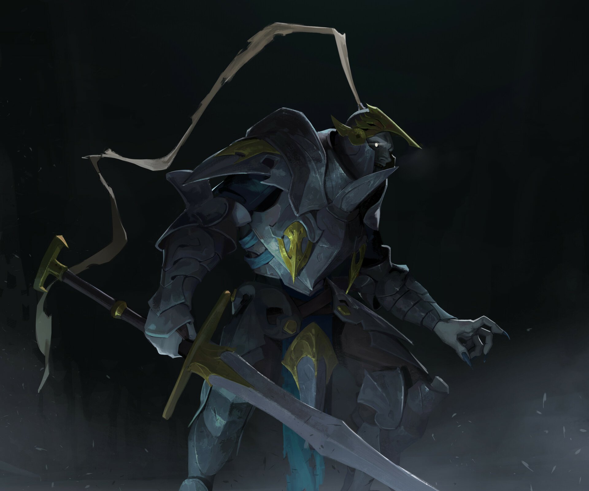 Download Fantasy Knight Dark Armor HD Wallpaper by cho youngjae