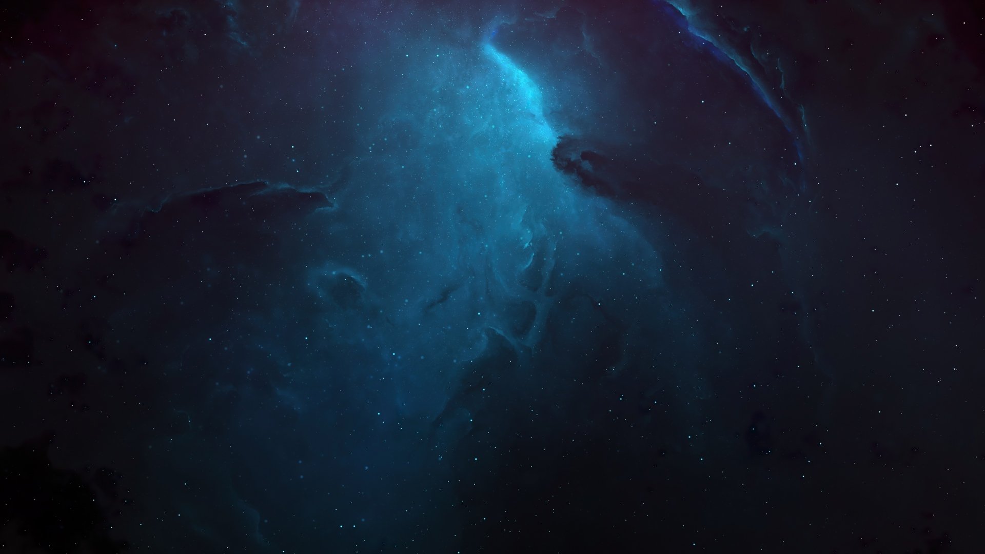 A vivid 4K Ultra HD sci-fi desktop wallpaper featuring a glowing blue nebula set against the dark expanse of space.