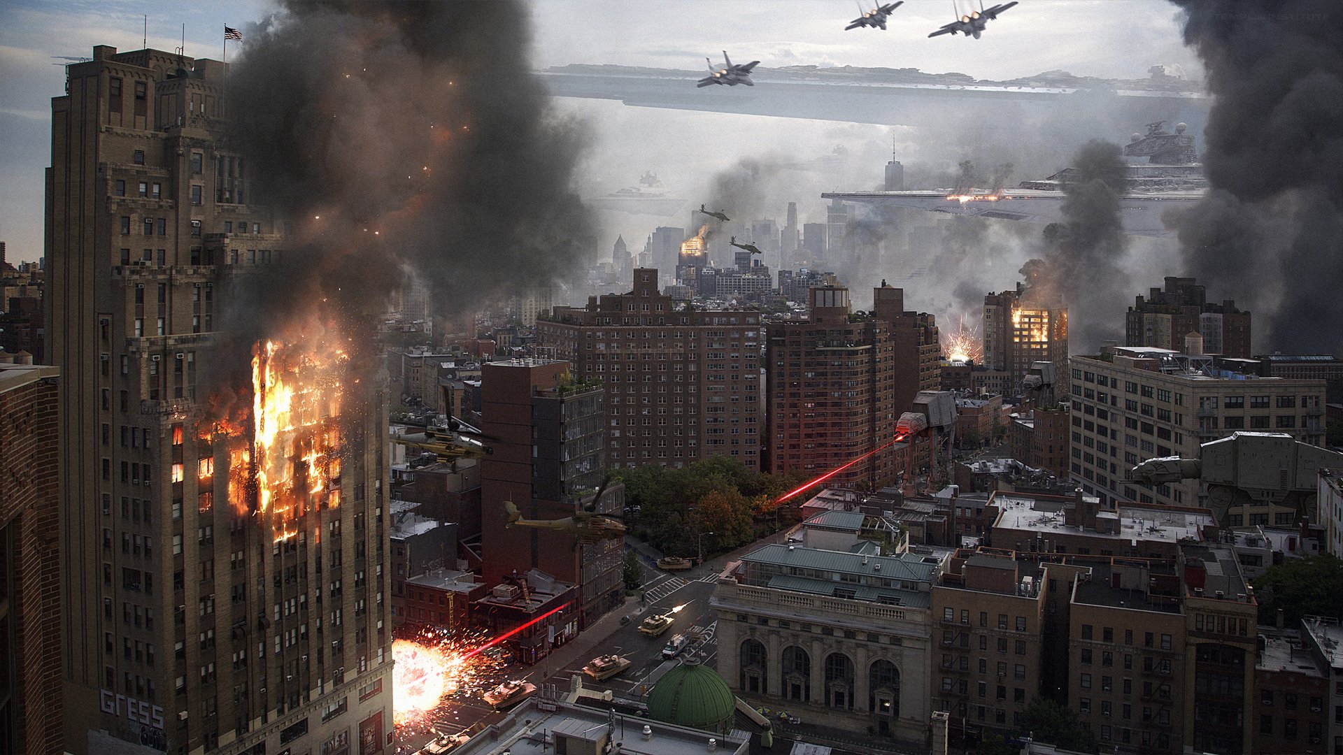 Download Star Destroyer Sci Fi Space Invasion BB-8 HD Wallpaper