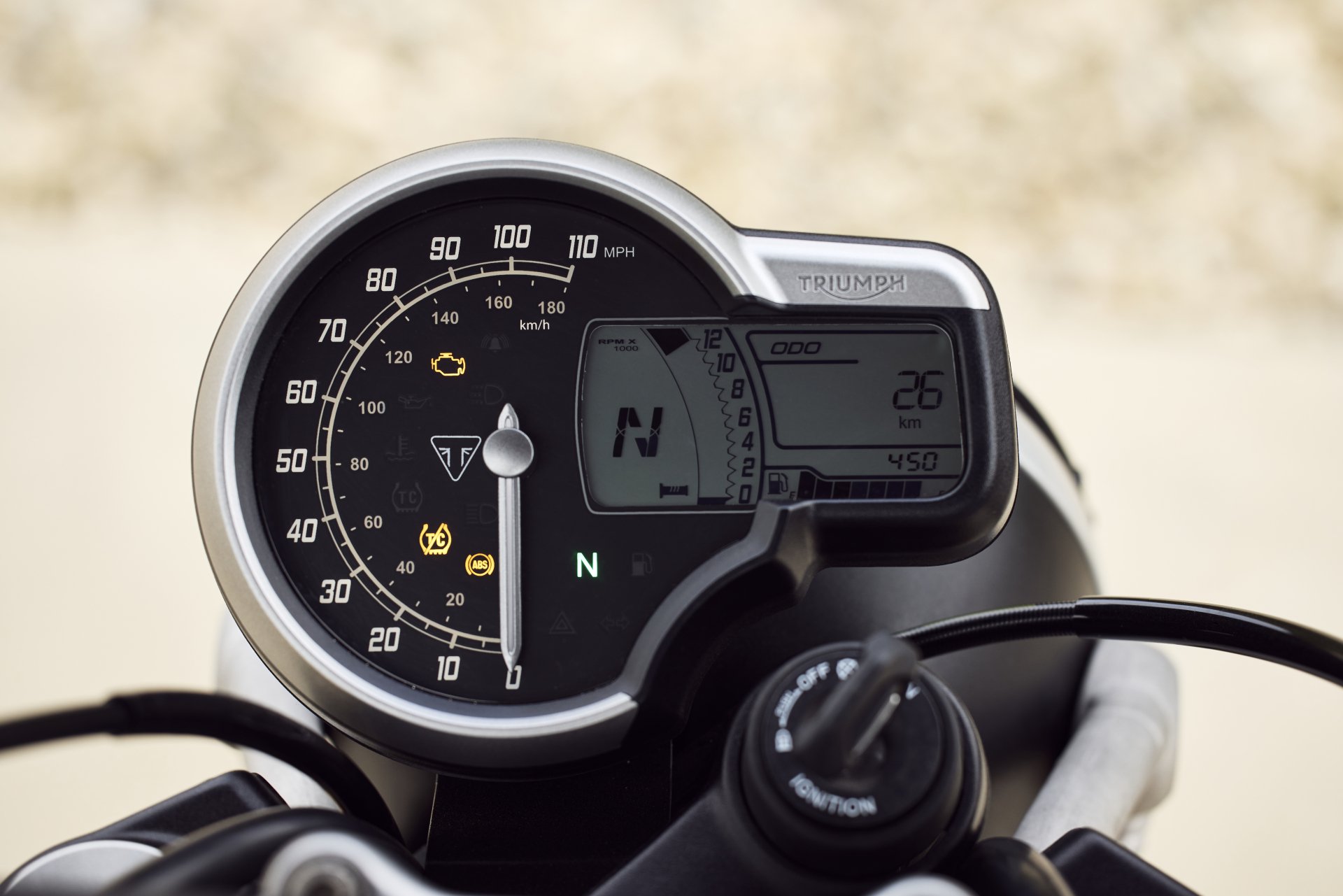 Triumph Scrambler 400X Motorcycle Dashboard Wallpaper HD