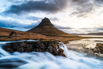 waterfall Kirkjufoss nature Kirkjufell HD Desktop Wallpaper | Background Image
