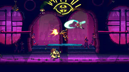 HD desktop wallpaper from CONVERGENCE: A League of Legends Story, featuring vibrant, action-packed gameplay with characters engaging in dynamic combat in a colorful, stylized setting.