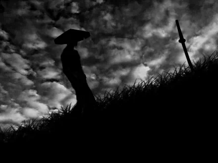  Samurai walking in the dark