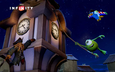Mike Wazowski Perry (Phineas and Ferb) Davy Jones video game Disney Infinity HD Desktop Wallpaper | Background Image