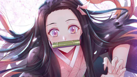 Nezuko Kamado Anime Demon Slayer: Kimetsu no Yaiba HD Desktop Wallpaper | Background Image