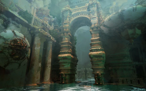 fantasy temple HD Desktop Wallpaper | Background Image
