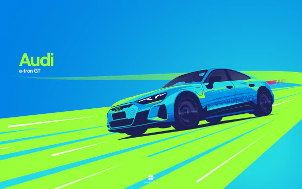 A sleek Audi E-Tron GT featured as a high-definition desktop wallpaper and background.