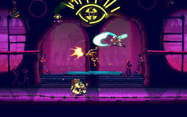 HD desktop wallpaper from CONVERGENCE: A League of Legends Story, featuring vibrant, action-packed gameplay with characters engaging in dynamic combat in a colorful, stylized setting.