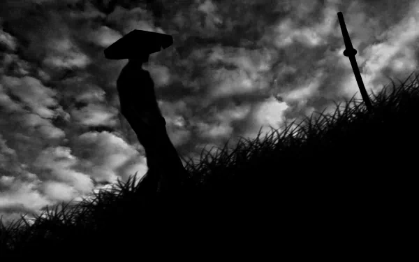  Samurai walking in the dark