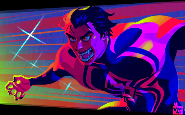 Spider-Man 2099 Miguel O'Hara movie Spider-Man: Across the Spider-Verse HD Desktop Wallpaper | Background Image