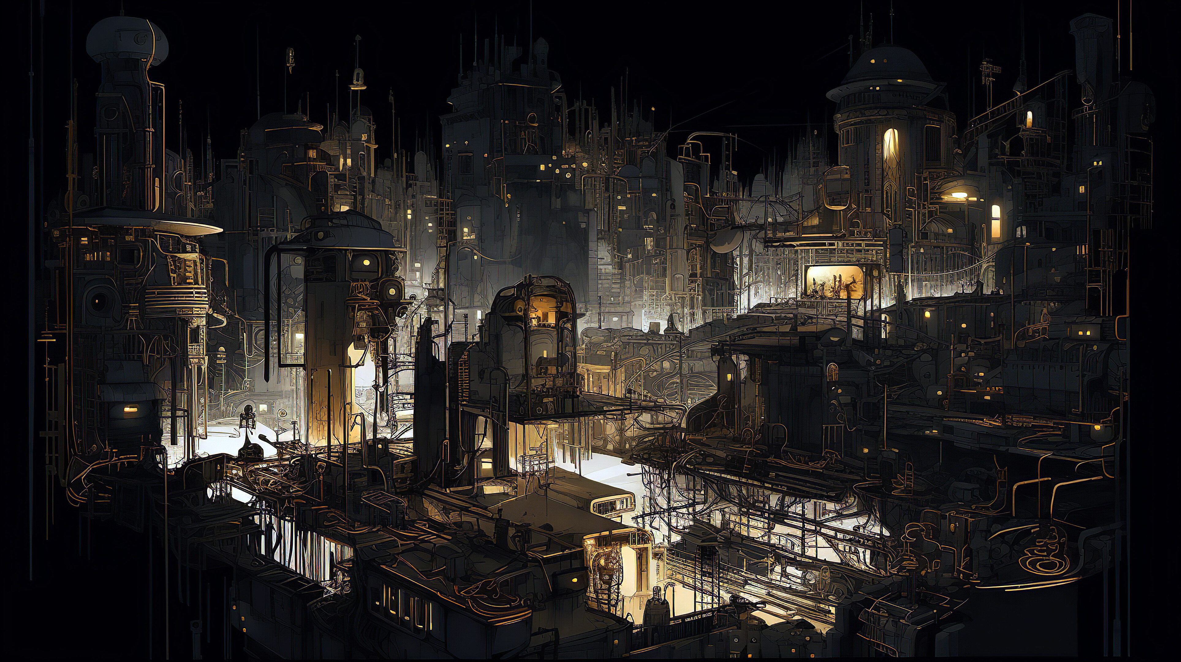 Isometric Cyberpunk City Wallpaper by patrika