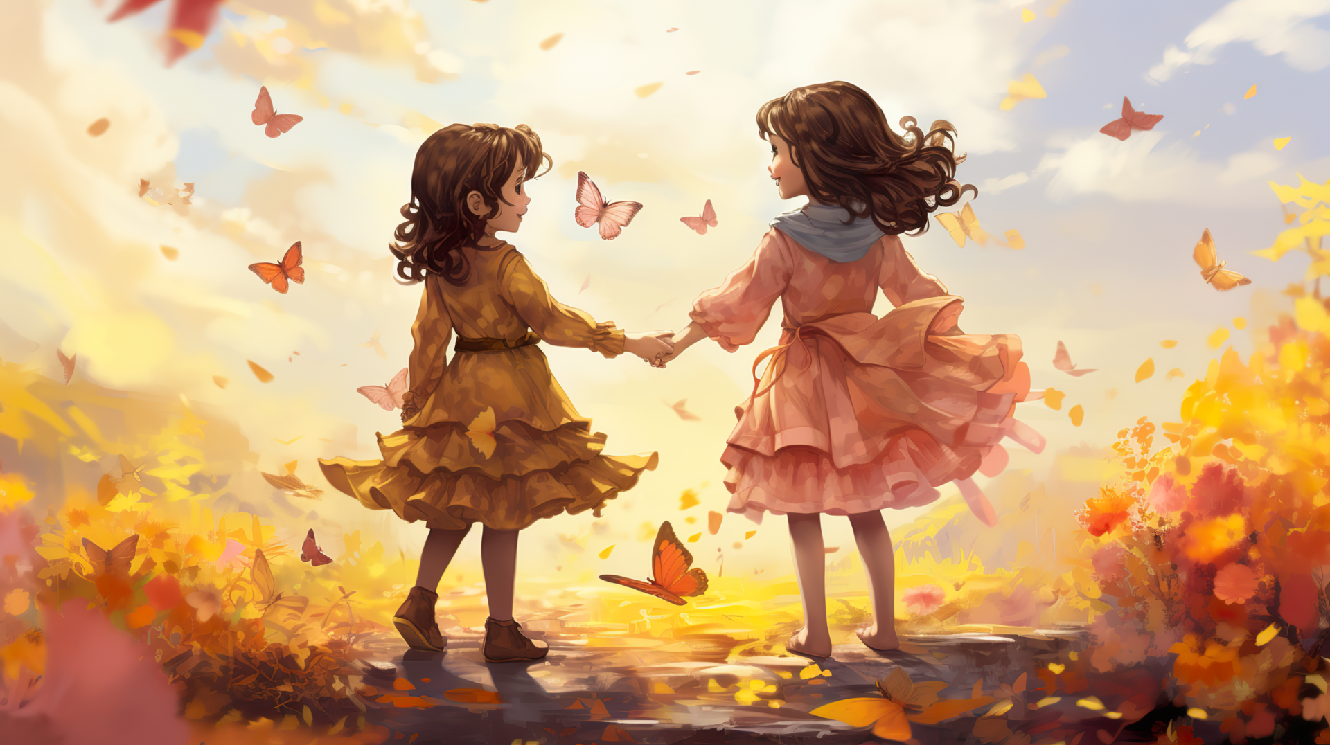 Friendship Watercolor Style Wallpaper by patrika