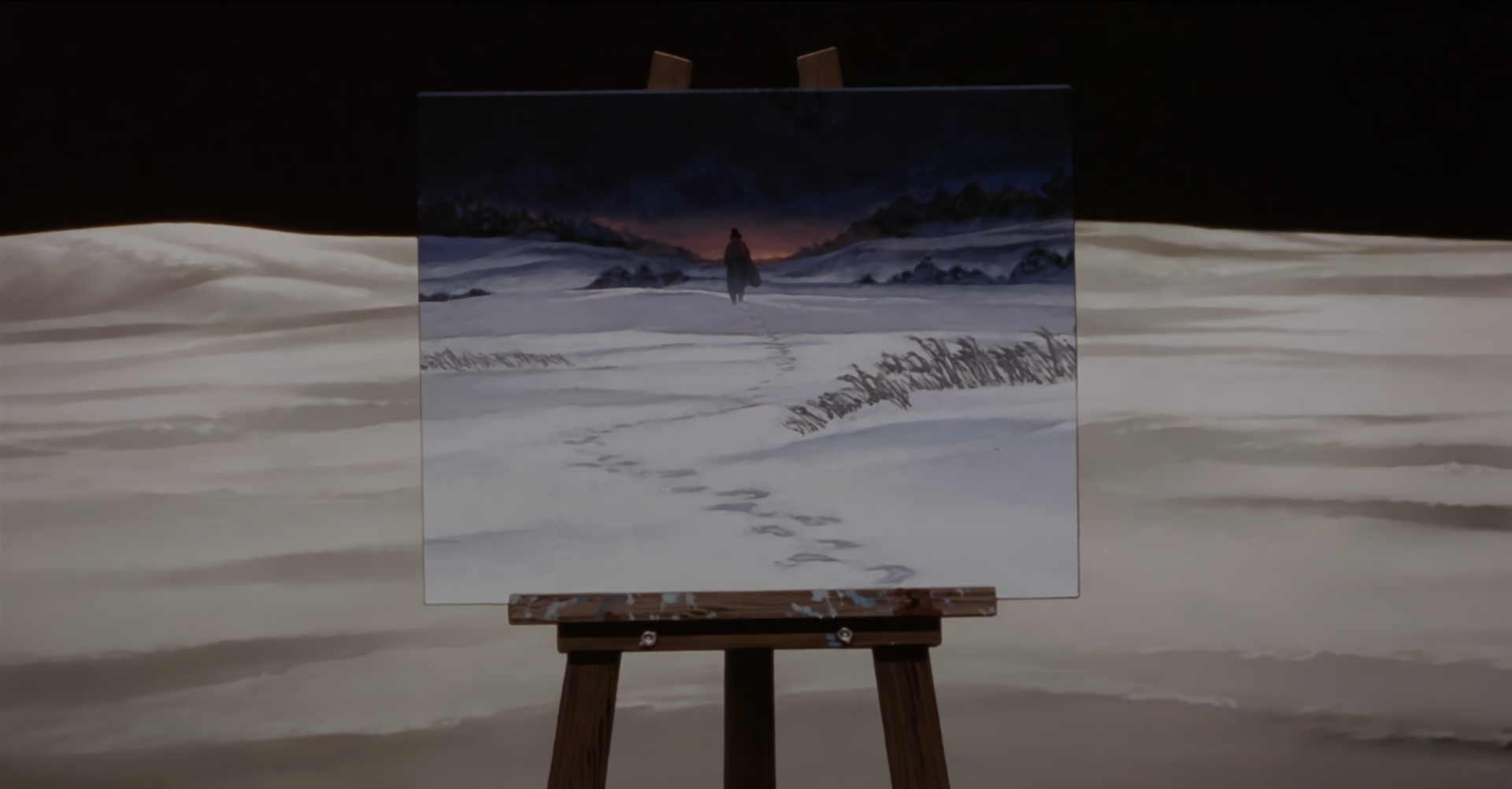 Download Millennium Actress Painting Moon HD Wallpaper