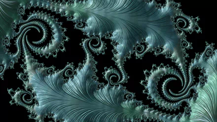  Fractal Art for your Desktop - Turquoise Corals on Black