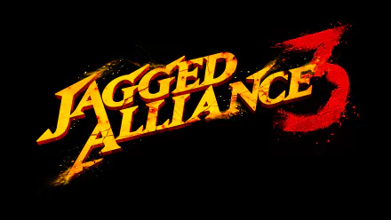 HD desktop wallpaper featuring the Jagged Alliance 3 logo with a fiery red and yellow design on a dark background.