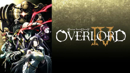 HD PC desktop wallpaper featuring key characters from the anime Overlord alongside the series title and logo on a textured background.
