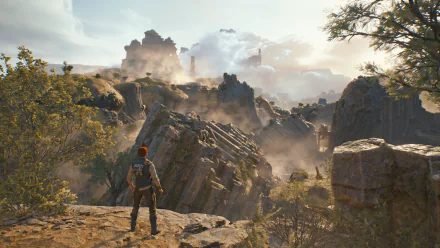 BD-1 Cal Kestis Star Wars Jedi fog video game Star Wars Jedi: Survivor HD Desktop Wallpaper | Background Image