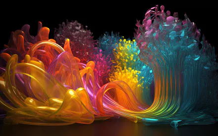 AI Art Midjourney artistic shapes HD Desktop Wallpaper | Background Image