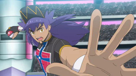 HD wallpaper from Pokémon Ultimate Journeys: The Series featuring the character Leon in a dynamic pose for a desktop background.