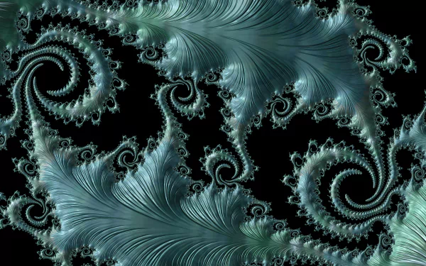  Fractal Art for your Desktop - Turquoise Corals on Black