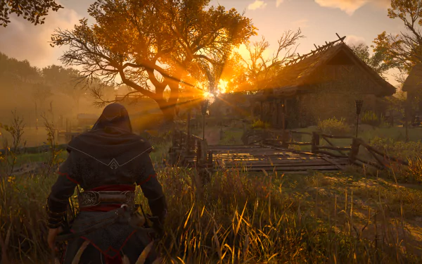 sunset viking sun England Eivor (Assassin's Creed) video game Assassin's Creed Valhalla HD Desktop Wallpaper | Background Image