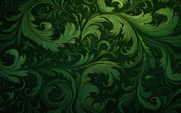 HD desktop wallpaper featuring an elegant green swirl pattern with aesthetic design ideal for a refined background.