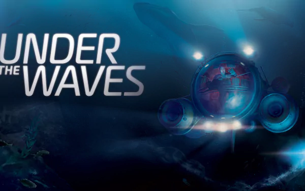 HD desktop wallpaper featuring a scene from the video game Under the Waves, depicting a submarine exploring an underwater environment.