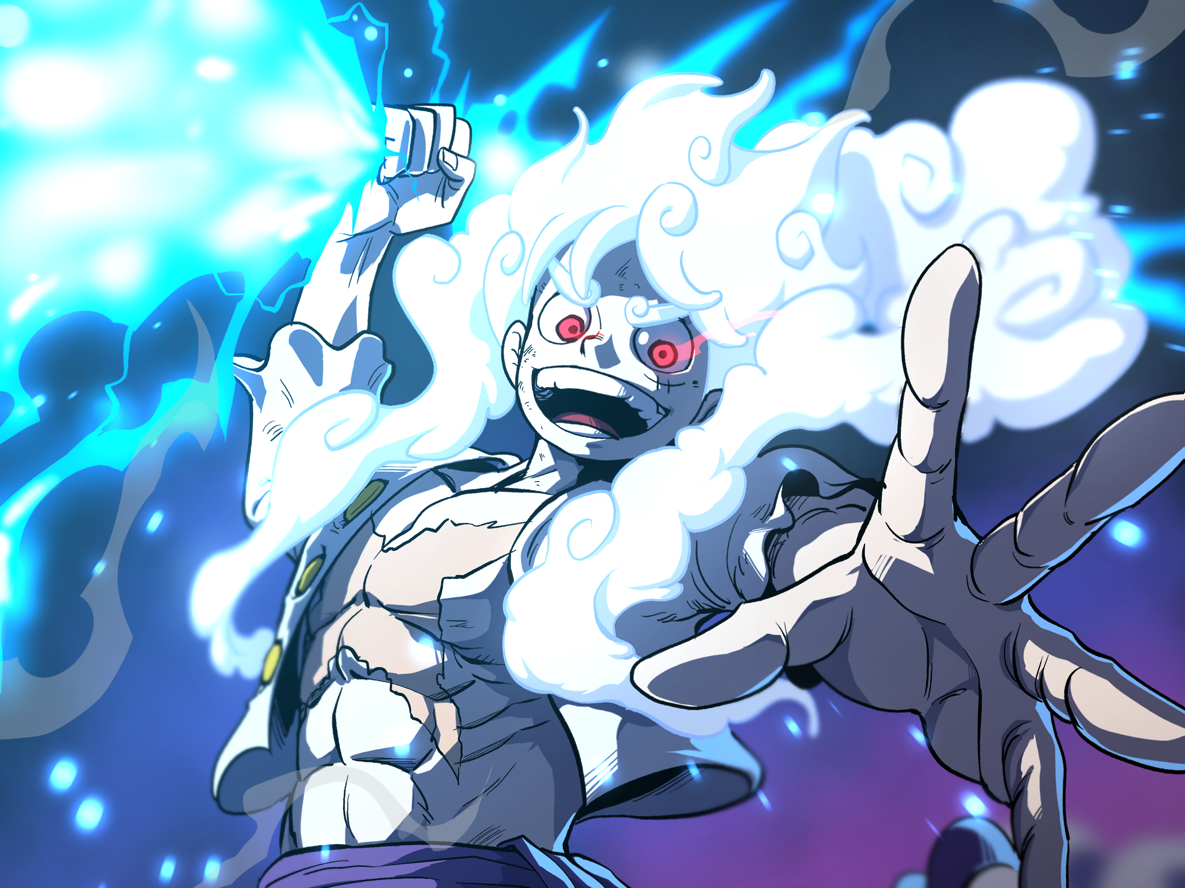 Download Get ready to unleash the power of Luffy Gear 5! Wallpaper