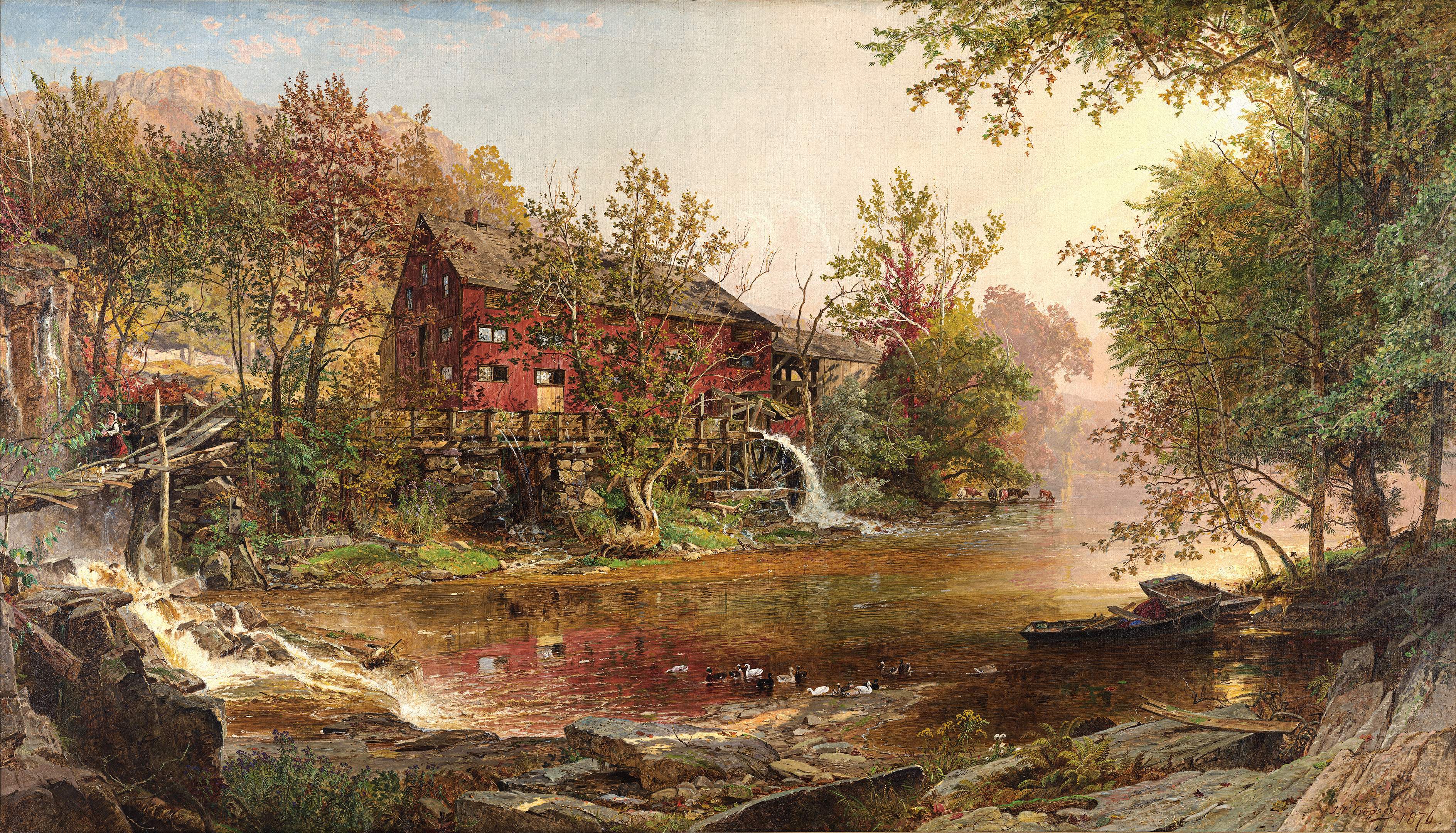 Jasper Francis Cropsey -  The Old Mill (1876) by Jasper Francis Cropsey