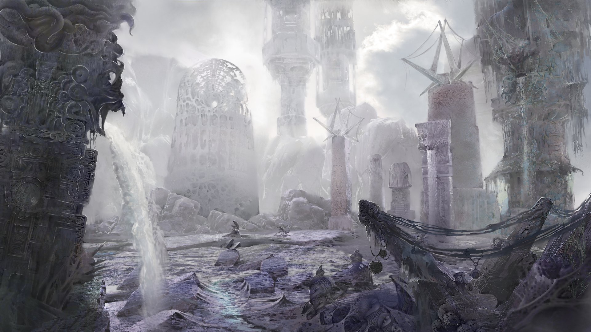 Download Ruin Water Eldritch Video Game Sherlock Holmes: The Awakened 4k Ultra HD Wallpaper