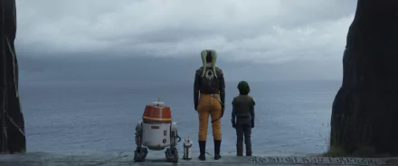 Ahsoka Tano and droid looking out at the sea - HD desktop wallpaper and background.