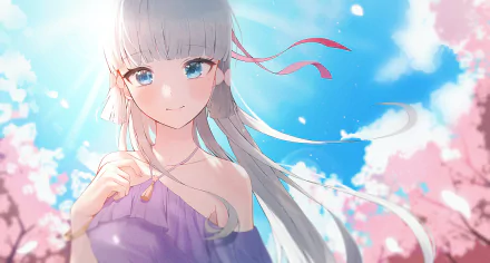 Kamisato Ayaka (Genshin Impact) video game Genshin Impact HD Desktop Wallpaper | Background Image