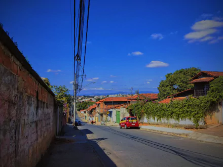  A car driving down a street