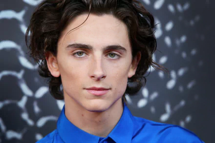 High-definition desktop wallpaper featuring a portrait of a young man with wavy hair and blue attire against an abstract background.