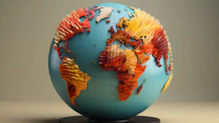 HD desktop wallpaper featuring a colorful, three-dimensional globe on a subtle background.