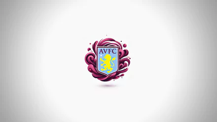 Minimalist Aston Villa F.C. logo centered on a soft white gradient with maroon flourish; 4K Ultra HD PC desktop wallpaper.