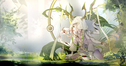 4K Ultra HD PC desktop wallpaper featuring Yaoshi from the video game Honkai: Star Rail, depicted in a serene, nature-inspired setting with soft lighting.