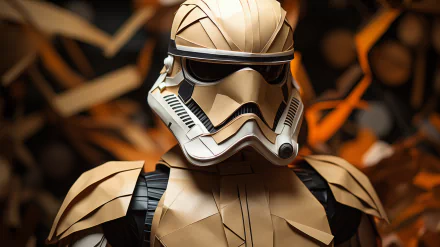 HD wallpaper featuring an origami-inspired stormtrooper from Star Wars with a background of folded paper art.