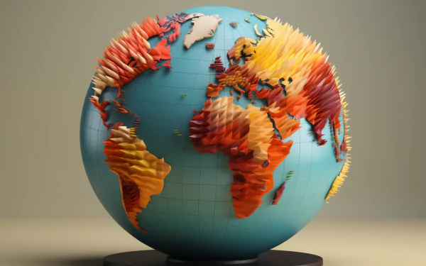 HD desktop wallpaper featuring a colorful, three-dimensional globe on a subtle background.
