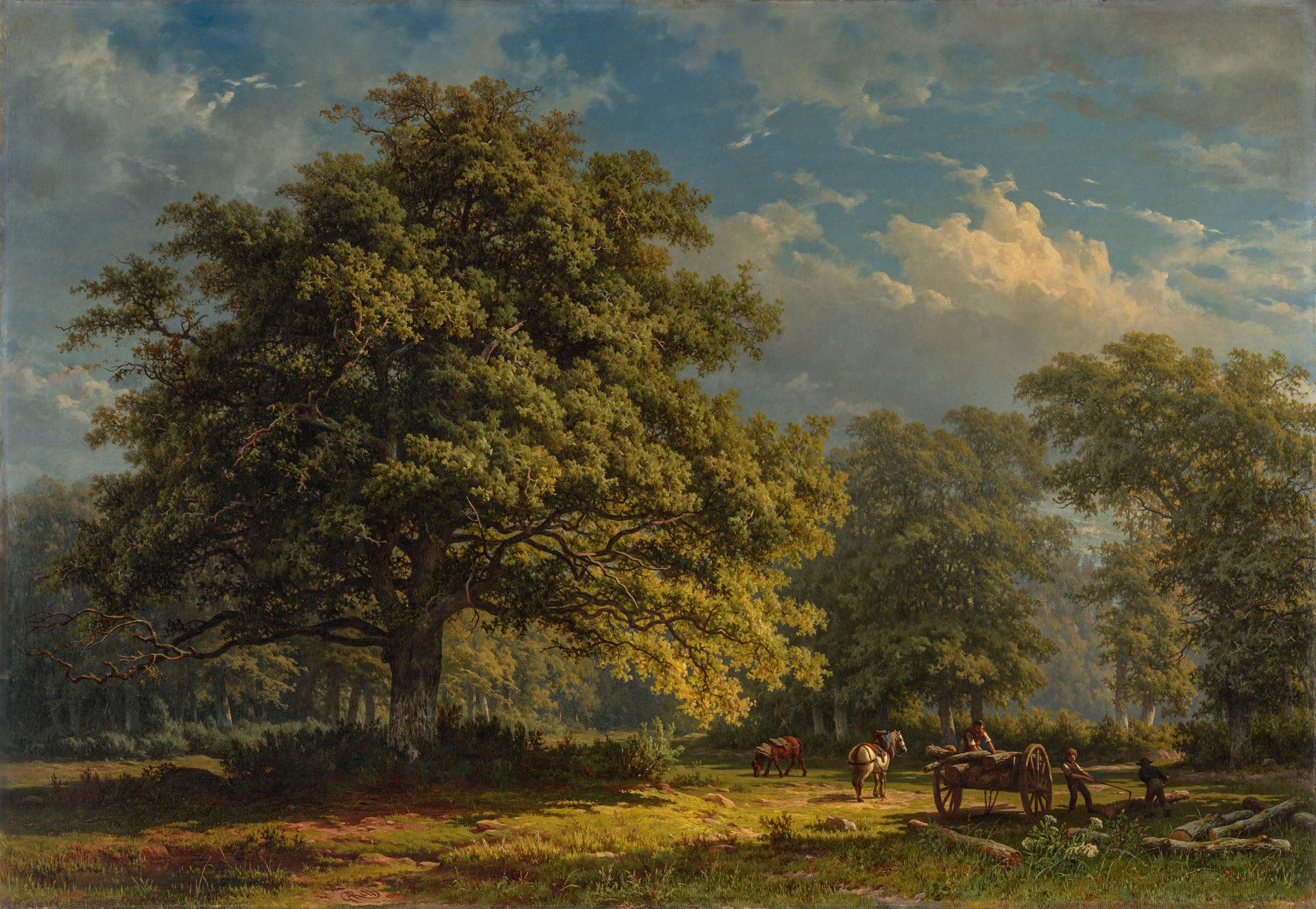 Download Landscape Tree Artistic Oil HD Wallpaper by George Andries Roth