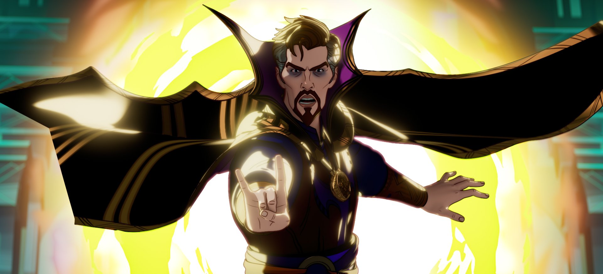 HD desktop wallpaper featuring an animated character from the TV show What If... with glowing background for fans.