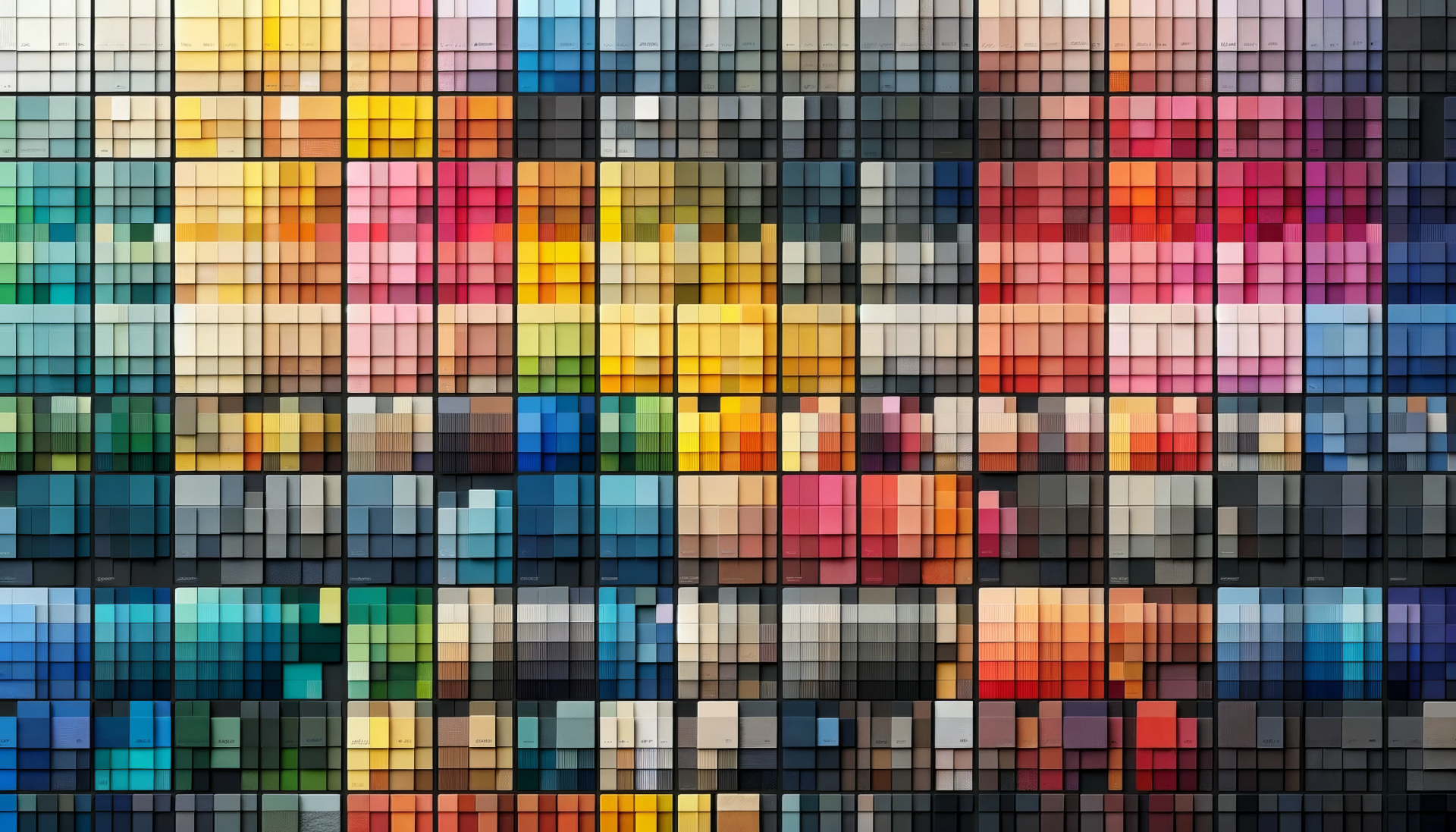 Colorful mosaic tile pattern HD desktop wallpaper with diverse color palette for background.