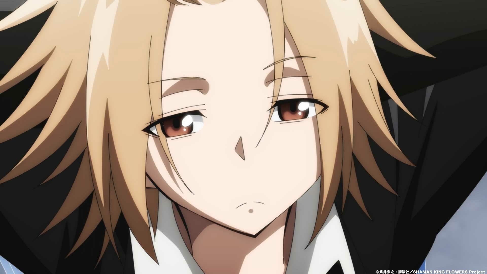 HD anime wallpaper featuring a close-up of a character from Shaman King Flowers.