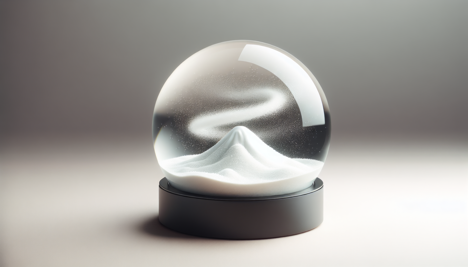 A beautiful snow globe featuring a serene mountain scene, captured in high definition. This image serves as an elegant desktop wallpaper and background.