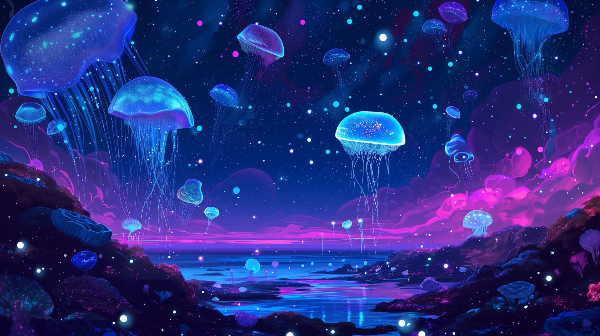 Download Bioluminescence, Magic, Mushrooms. Royalty-Free Stock Illustration  Image - Pixabay