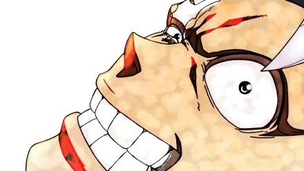 HD wallpaper featuring Andy from Undead Unluck, displaying a close-up of his intense, smiling face.
