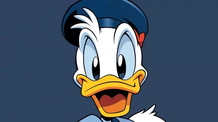 Bright and colorful 4K Ultra HD wallpaper featuring Donald Duck, the beloved Disney character, capturing his cheerful expression and playful personality.