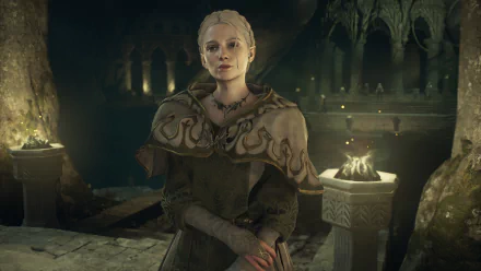 HD wallpaper of Dragon's Dogma 2 featuring a detailed character in a mystical dungeon setting.