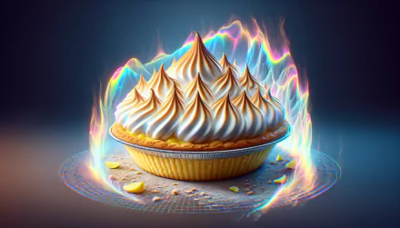 HD Wallpaper of Flaming Lemon Meringue Pie for Desktop Background.