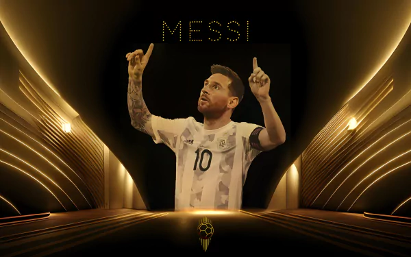 Lionel Messi high definition desktop wallpaper showcasing a vibrant background perfect for sports enthusiasts and fans.